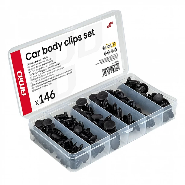 Set met 146stuks Automotive clips en bevestigingspinnen
