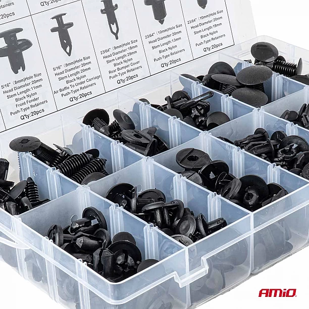 Set met 240stuks Automotive clips en bevestigingspinnen