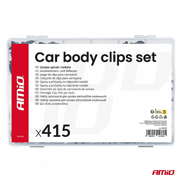 Set met 415stuks Automotive clips en bevestigingspinnen