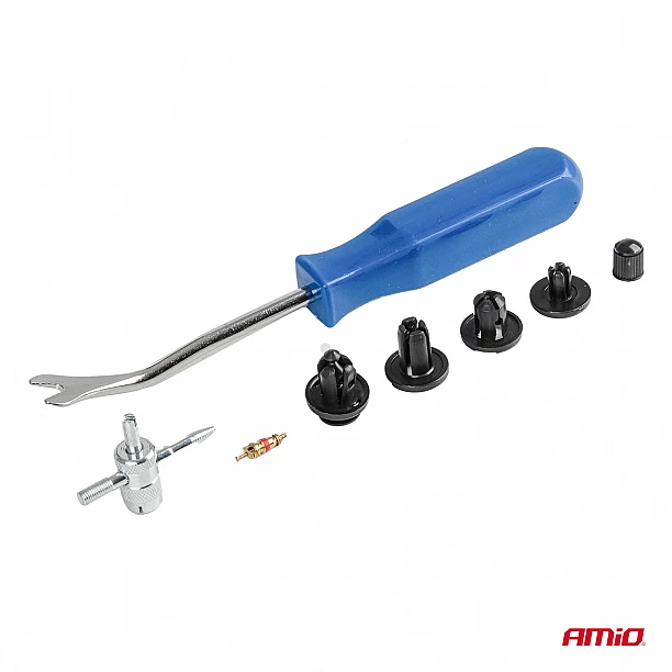 Set met 83stuks Automotive clips en bevestigingspinnen en gereedschap