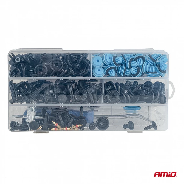 Set met 148stuks Automotive clips en bevestigingspinnen + gereedschap