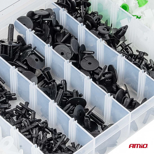 Set met 290stuks Automotive clips en bevestigingspinnen