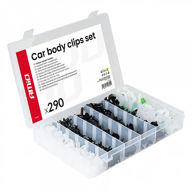 Set met 290stuks Automotive clips en bevestigingspinnen