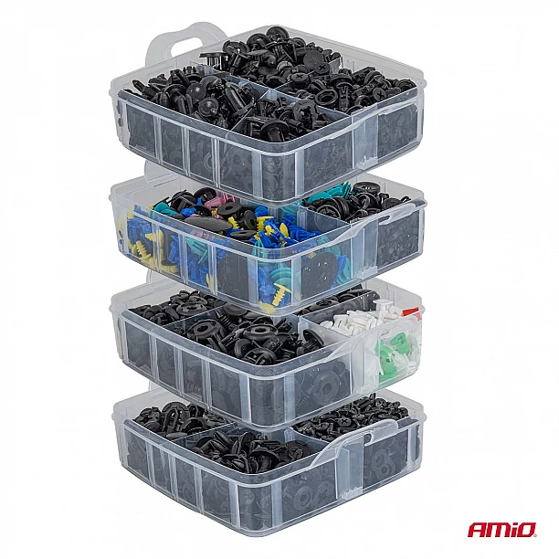 Universele set met 1211stuks Automotive clips plus pinnen en gereedschap