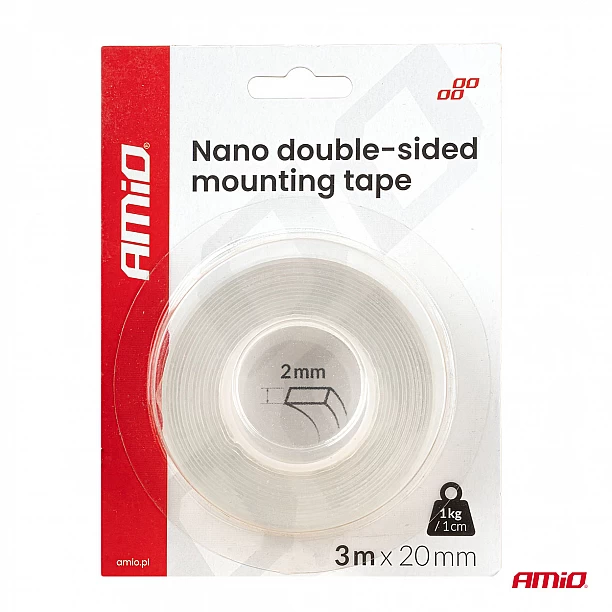 Herbruikbare Nano dubbelzijdige montagetape 20 mm x 3 m x 1 mm