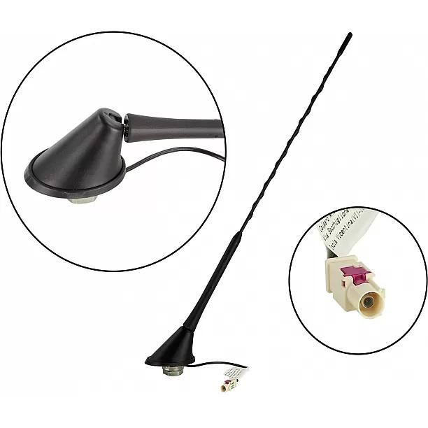Dakantenne AM/FM 60° staafneiging 12V Phantom anti-diefstal Dakantenne AM/FM 60° staafneiging 12V Phantom anti-diefstal