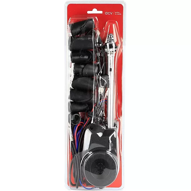 ACV Electrische telescoop antenne AM/FM voor spatscherm - Chroom ACV Electrische telescoop antenne AM/FM voor spatscherm - Chroom