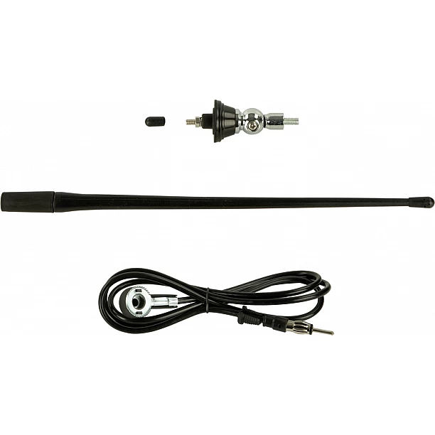 Universele opbouw antenne chroom AM / FM (DAB+ ready), rubber spriet Universele opbouw antenne chroom AM / FM (DAB+ ready), rubber spriet