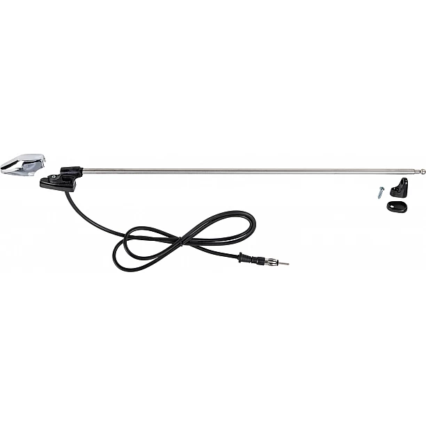 Raamstijl antenne AM/FM chroom 100cm 3 delig uitschuifbaar Raamstijl antenne AM/FM chroom 100cm 3 delig uitschuifbaar
