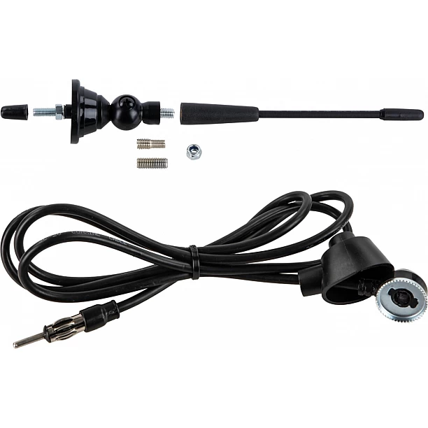 Universele opbouw antenne zwart AM / FM, korte flexibele spriet 14cm Universele opbouw antenne zwart AM / FM, korte flexibele spriet 14cm