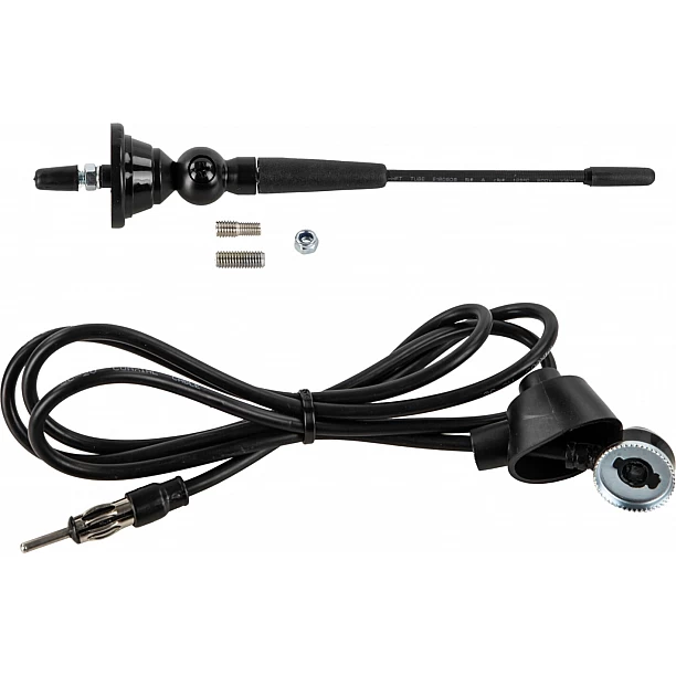 Universele opbouw antenne zwart AM / FM, korte flexibele spriet 14cm Universele opbouw antenne zwart AM / FM, korte flexibele spriet 14cm