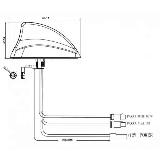 Opti - Shark fin Antenne DAB / DAB+/ FM / AM excl. verlengkabels Opti - Shark fin Antenne DAB / DAB+/ FM / AM excl. verlengkabels