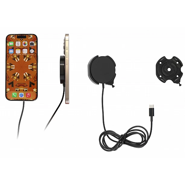 Brodit houder - Brodit houder met MagSafe Charger-zwart iPhone 12-17