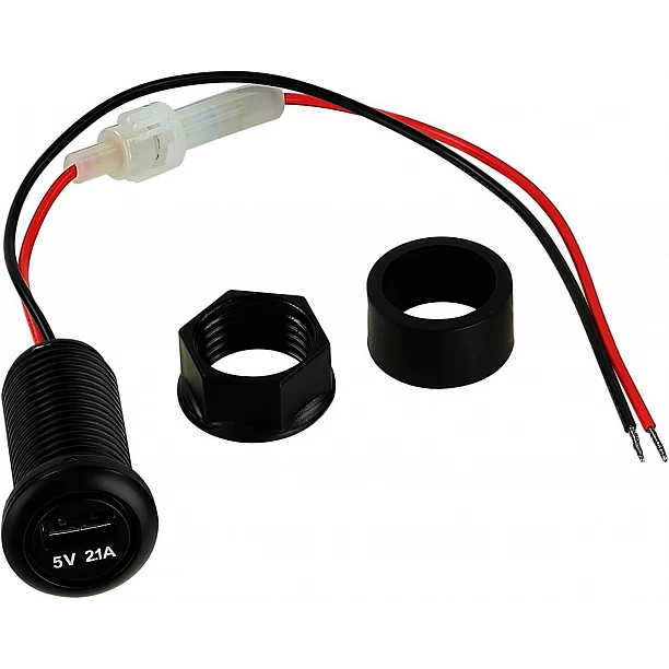 Omvormer 12V->5V/2.1A USB-A zonder USB kabel Omvormer 12V->5V/2.1A USB-A zonder USB kabel