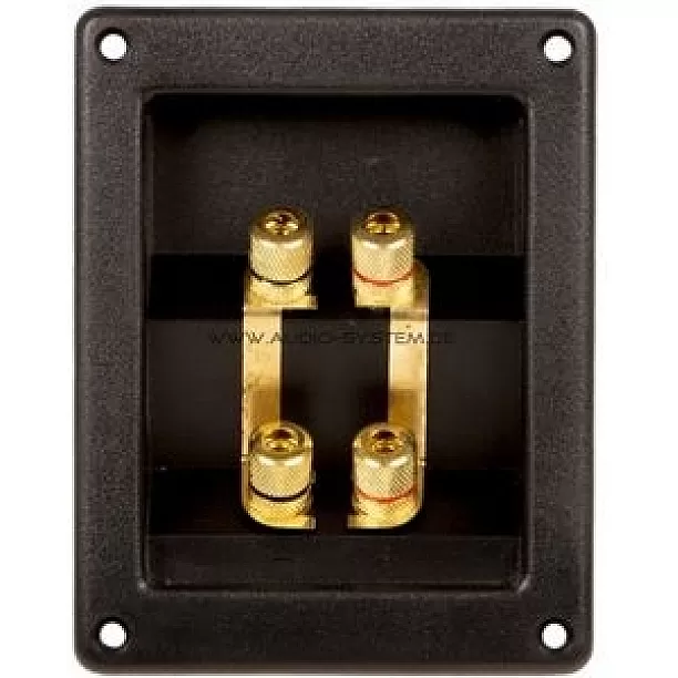AUDIO SYSTEM 4-pins vierkante terminal met stevige, vergulde aansluitingen AUDIO SYSTEM 4-pins vierkante terminal met stevige, vergulde aansluitingen