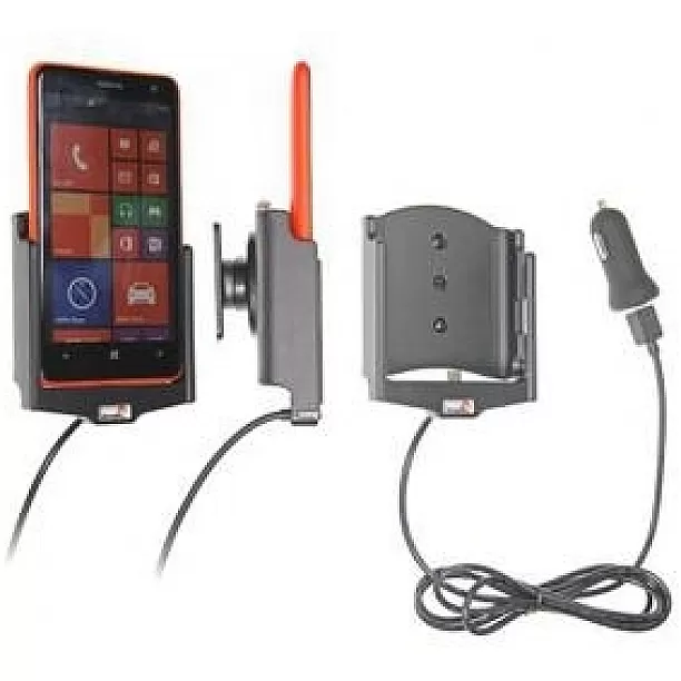 Brodit houder - Nokia Lumia 625 Actieve houder met 12V USB plug. Let op: Uitlopend artikel, Kan niet retour!