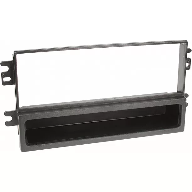 1-DIN Paneel met aflegbakje. Kia Carnival (UP/GQ) 2001-2005 Kleur: Zwart 1-DIN Paneel met aflegbakje. Kia Carnival (UP/GQ) 2001-2005 Kleur: Zwart