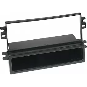 1-DIN Paneel met aflegbakje. Kia Carens II (FJ) 2002-2006 Kia Rio 2002-2005 Kleur: Zwart