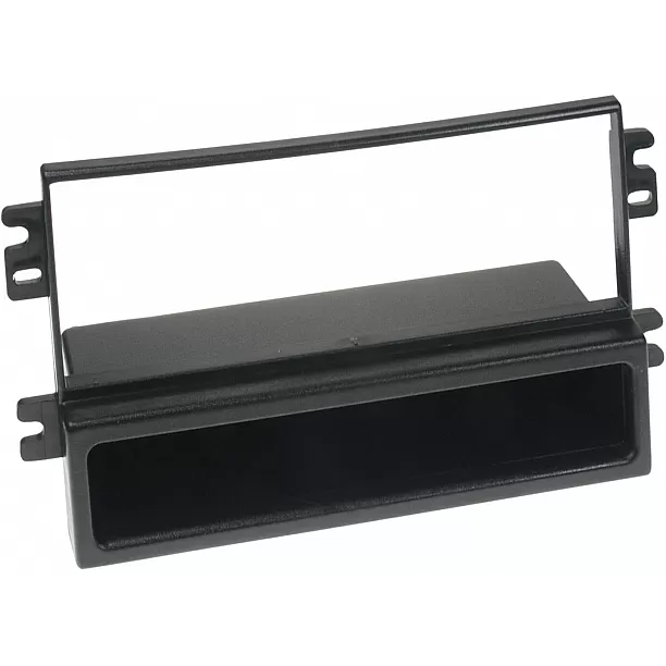 1-DIN Paneel met aflegbakje. Kia Carens II (FJ) 2002-2006 Kia Rio 2002-2005 Kleur: Zwart