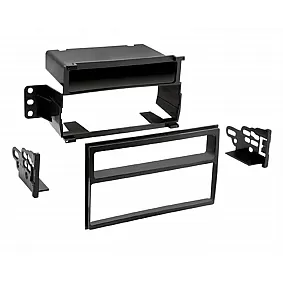 1-DIN Paneel met aflegbakje. Nissan Tiida (C11) 2008-2011 /Versa (C11)2007-2011 Kleur: Zwart (METRA)