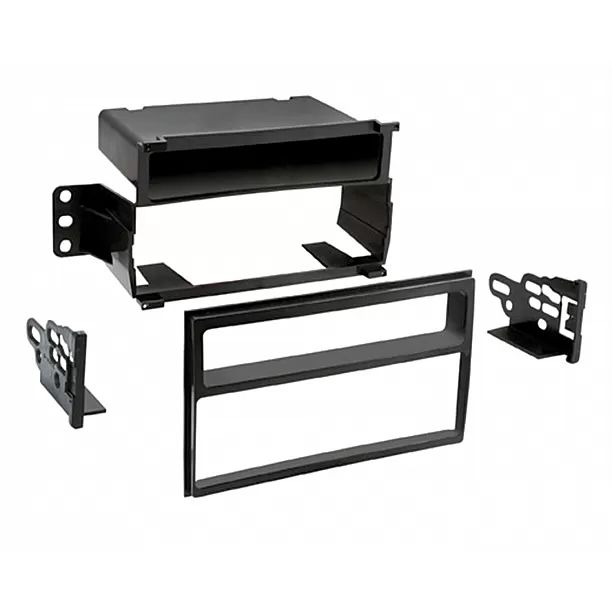 1-DIN Paneel met aflegbakje. Nissan Tiida (C11) 2008-2011 /Versa (C11)2007-2011 Kleur: Zwart (METRA)