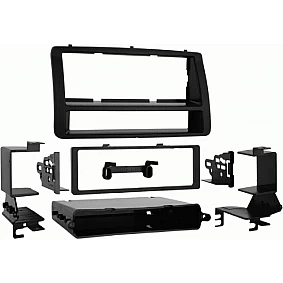 1-DIN radiopaneel met opbergvak Toyota Corolla 2002-2007 zwart (METRA)