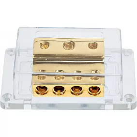 Power distribution block (gold) 1x50mm² + 2x20mm² / 4x20mm²
