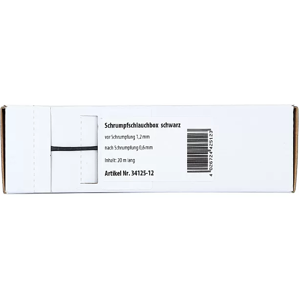 Krimpkous Zwart Ø 1.2 mm Ø 0.6 mm Lengte 15 meter Krimpkous Zwart Ø 1.2 mm Ø 0.6 mm Lengte 15 meter