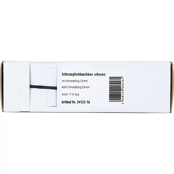 Krimpkous Zwart Ø 1.6 mm Ø 0.8 mm Lengte 15 meter Krimpkous Zwart Ø 1.6 mm Ø 0.8 mm Lengte 15 meter