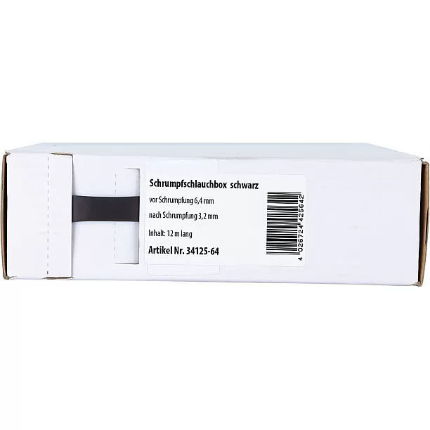 Krimpkous Zwart Ø 6.4 mm Ø 3.2 mm Lengte 12 meter Krimpkous Zwart Ø 6.4 mm Ø 3.2 mm Lengte 12 meter