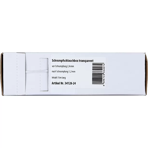Krimpkous transparant Ø 2.4 mm / Lengte 15 meter Krimpkous transparant Ø 2.4 mm / Lengte 15 meter