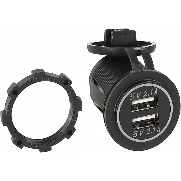 Dual USB auto lader 12V/24V 4.2A / Wit (Bulk) Dual USB auto lader 12V/24V 4.2A / Wit (Bulk)