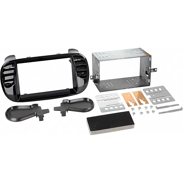 2-DIN Paneel Fiat 500/ 500 C - Kleur: Piano Zwart 2-DIN Paneel Fiat 500/ 500 C - Kleur: Piano Zwart