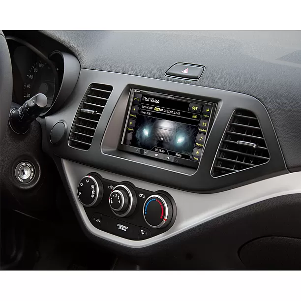 2-DIN Paneel Kia Picanto (TA) 2011-2017  Kleur: Zwart
