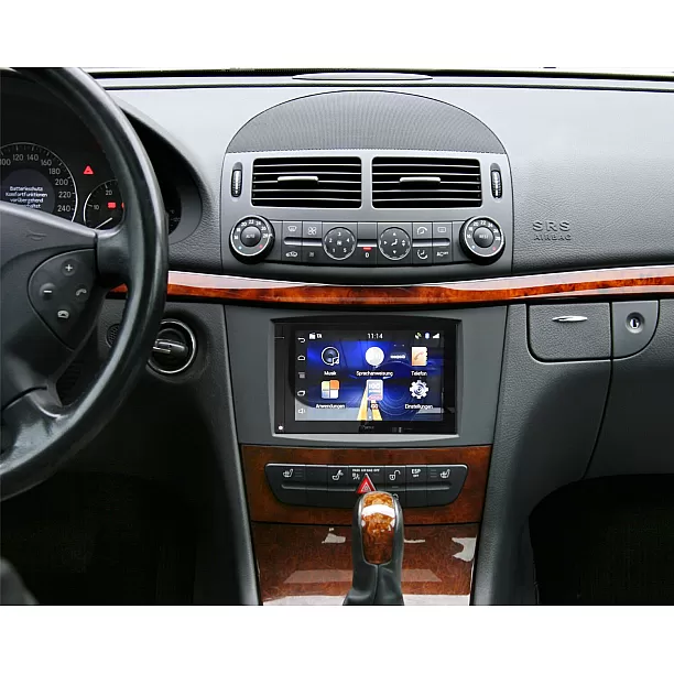 2-DIN Paneel Mercedes Benz E-klasse (W211) CLS-Klasse (C219) - Kleur: Zwart 2-DIN Paneel Mercedes Benz E-klasse (W211) CLS-Klasse (C219) - Kleur: Zwart