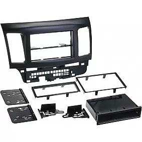 2-DIN Paneel Mitsubishi Lancer (CY0) | 2007-2018 | Kleur: Zwart (METRA)