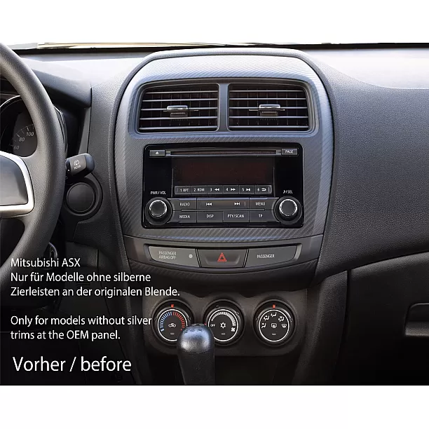 2-DIN Paneel Mitsubishi ASX 2014-2018 - Kleur: Piano Zwart 2-DIN Paneel Mitsubishi ASX 2014-2018 - Kleur: Piano Zwart