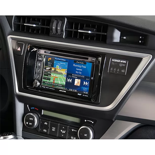 2-DIN Paneel Toyota Auris - Auris Sport  2013-2015 | Kleur: Piano Zwart