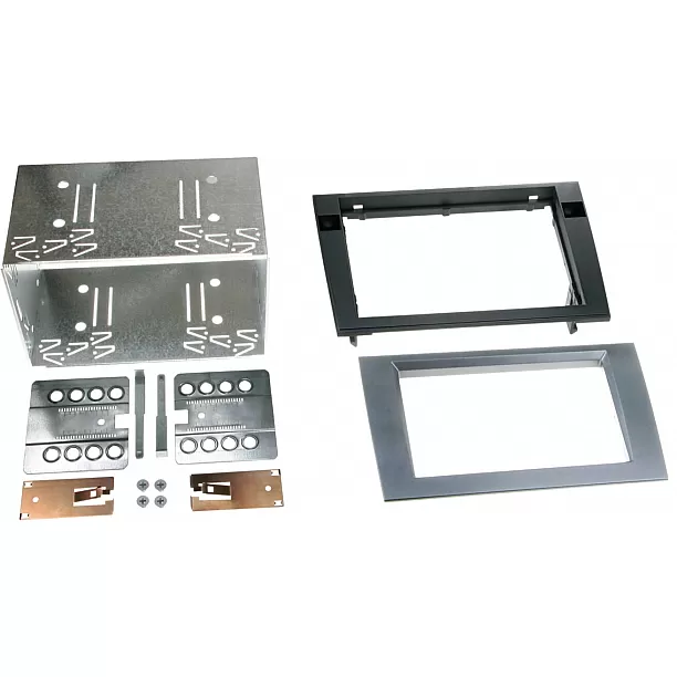 2-DIN Paneel Audi A4 B6 (8E) 2000-2009- Seat Exeo (3R) 2009-2013 Kleur: Antraciet Grijs