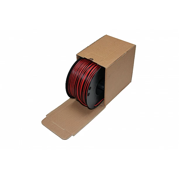 Luidspreker kabel 2 x 0,75 mm zwart / rood 100mtr haspel Luidspreker kabel 2 x 0,75 mm zwart / rood 100mtr haspel