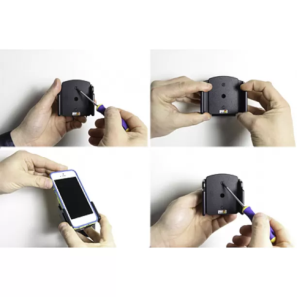 Brodit houder - Apple iPhone 5 / 12 Mini / 13 Mini / SE verstelbare houder met swivelmount. Met hoes