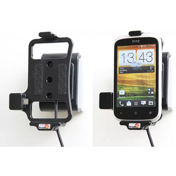 Brodit houder - HTC Desire C Actieve houder met 12/24V lader. Let op: Uitlopend artikel, Kan niet retour!