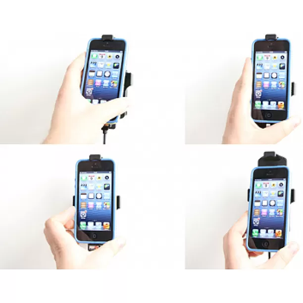 Brodit houder - Apple iPhone 5 / 5S / SE Actieve houder met of zonder hoes 12V USB plug