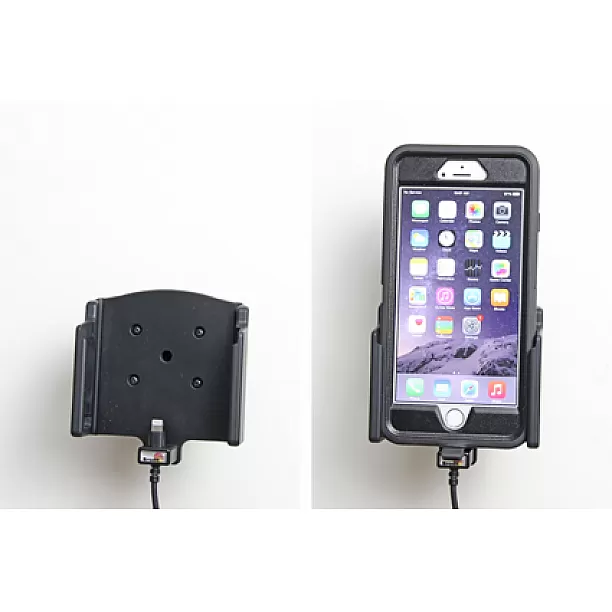 Brodit houder - Apple iPhone 6/7/8 Plus Actieve houder met 12V USB plug. Otterbox defender hoes,