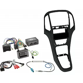 2-DIN Kit met pocket + radio adapter kit Opel Astra 2009-2016 Kleu: Pearl Zwart