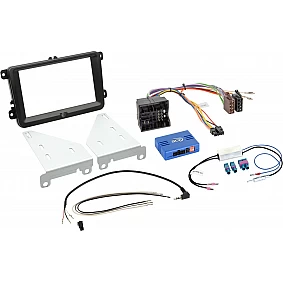2-DIN Kit Seat - Skoda - Volkswagen - kleur: zwart