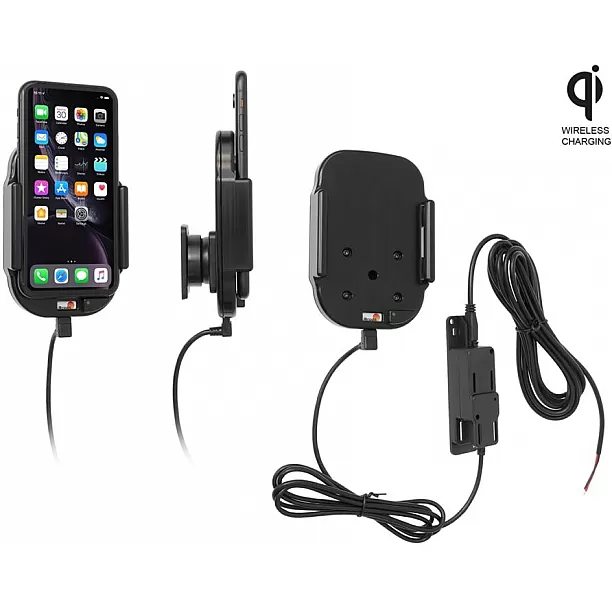Brodit houder - Apple iPhone XR / 11 Qi Wireless Actieve houder met vaste voeding Brodit houder - Apple iPhone XR / 11 Qi Wireless Actieve houder met vaste voeding