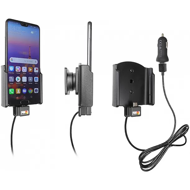 Brodit houder - Huawei P20 Actieve houder met 12V USB plug Brodit houder - Huawei P20 Actieve houder met 12V USB plug