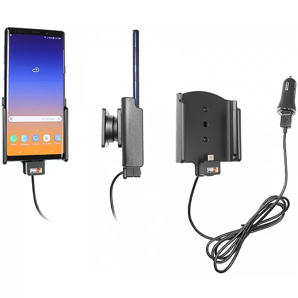 Brodit houder - Samsung Galaxy Note 9 houder met 12V USB plug Brodit houder - Samsung Galaxy Note 9 houder met 12V USB plug