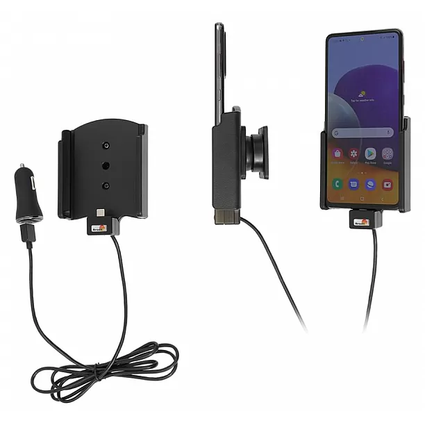 Brodit houder - Samsung Galaxy A72 Actieve houder met 12V USB plug Brodit houder - Samsung Galaxy A72 Actieve houder met 12V USB plug